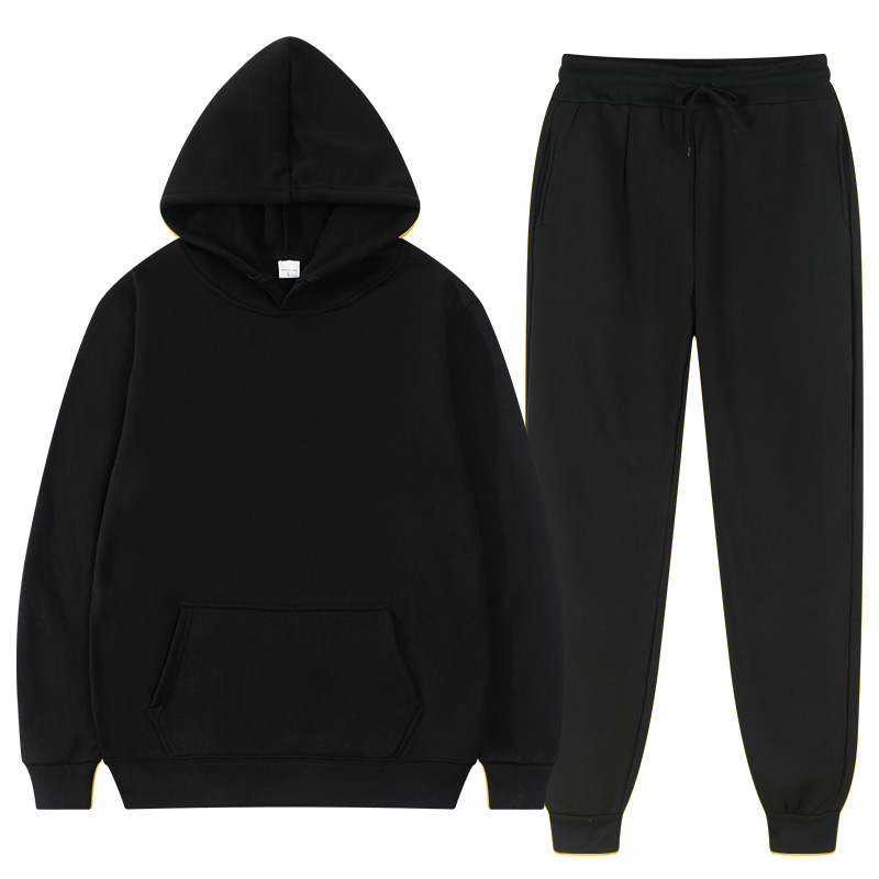 Men'S Fashion Brands - ชุดฮู้ดดี้ฤดูหนาวสำหรับผู้ชาย แฟชั่นเสื้อฮู้ดดี้ผ้าฟลีซสีแดง กางเกงแบรนด์สีดำ ชุดลำลอง ชุดวอร์ม เสื้อสเวตเชิ้ตผู้หญิงแบบพูลโอเวอร์