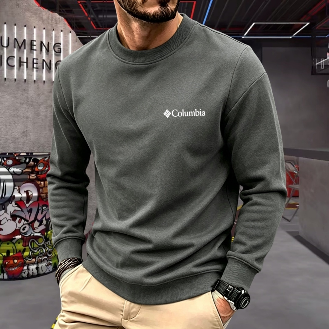 Men'S Fashion Brands - เสื้อยืดคอกลมแขนยาวผู้ชายแบรนด์หรูผ้าฝ้ายเนื้อนุ่ม แฟชั่นฤดูใบไม้ร่วง ปักลาย สไตล์เกาหลี ทรงหลวม เสื้อสเวตเตอร์ลำลอง