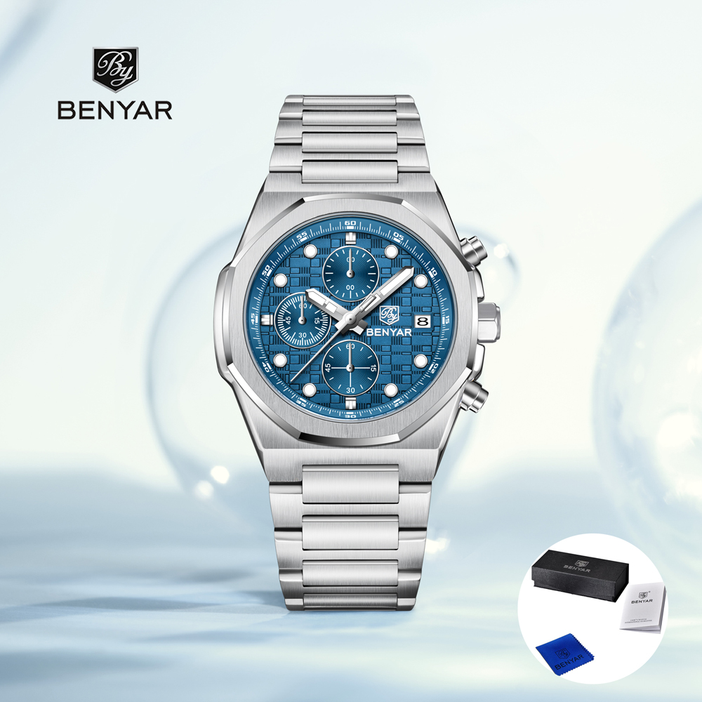 Men'S Fashion Box - นาฬิกาข้อมือผู้ชาย BENYAR รุ่นใหม่ปี 2025 นาฬิกาควอตซ์สุดหรู นาฬิกาโครโนกราฟสำหรับผู้ชาย