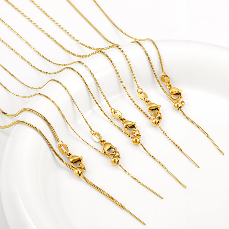 Men'S Fashion Necklaces - สร้อยคอไทเทเนียมสตีลแบบปรับได้ สร้อยสแตนเลสสำหรับทำเครื่องประดับ DIY สำหรับผู้ชายและผู้หญิง ความยาว 50