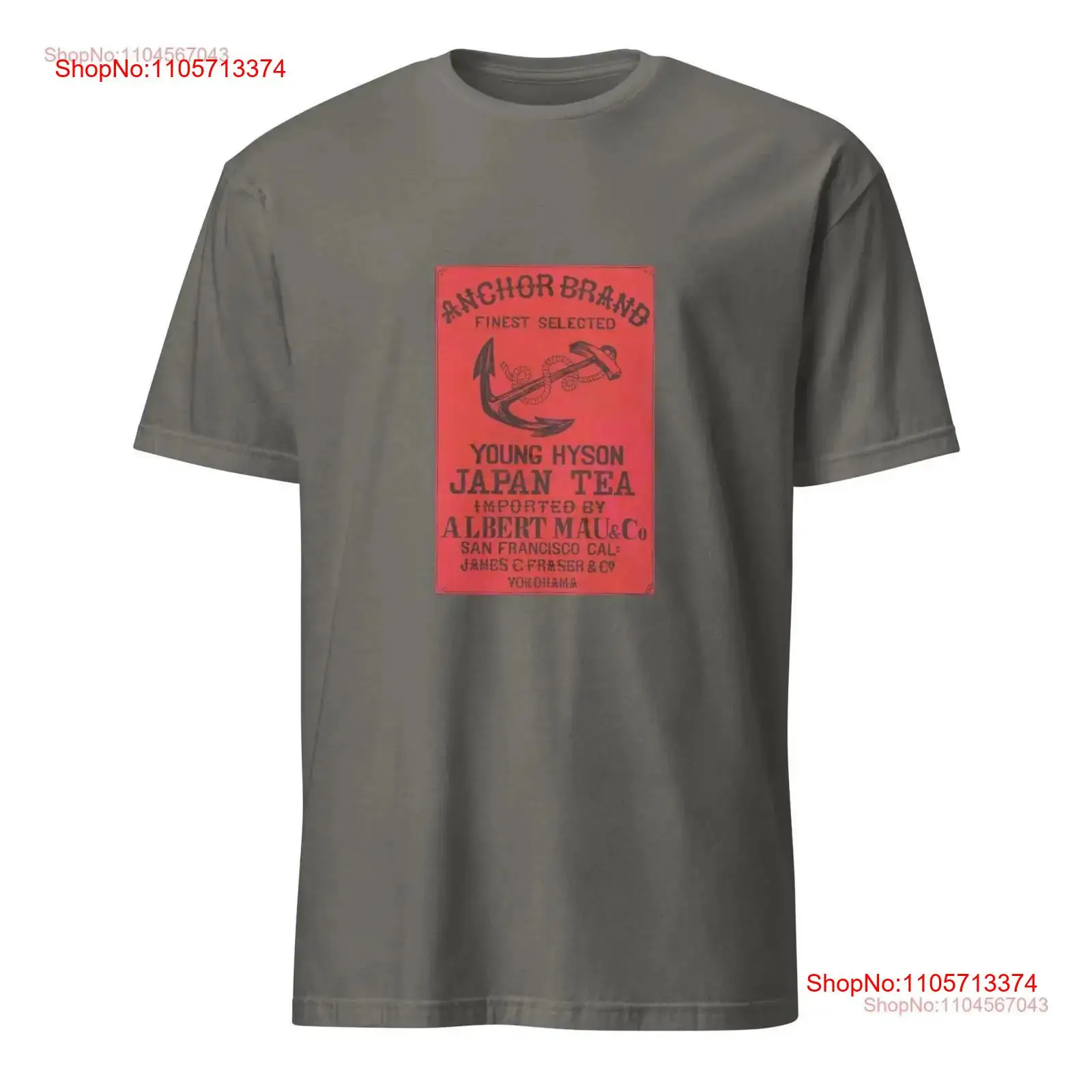 Mens Fashion Young - เสื้อยืดวินเทจลาย Anchor Brand Young Hyson นำเข้าจากญี่ปุ่น