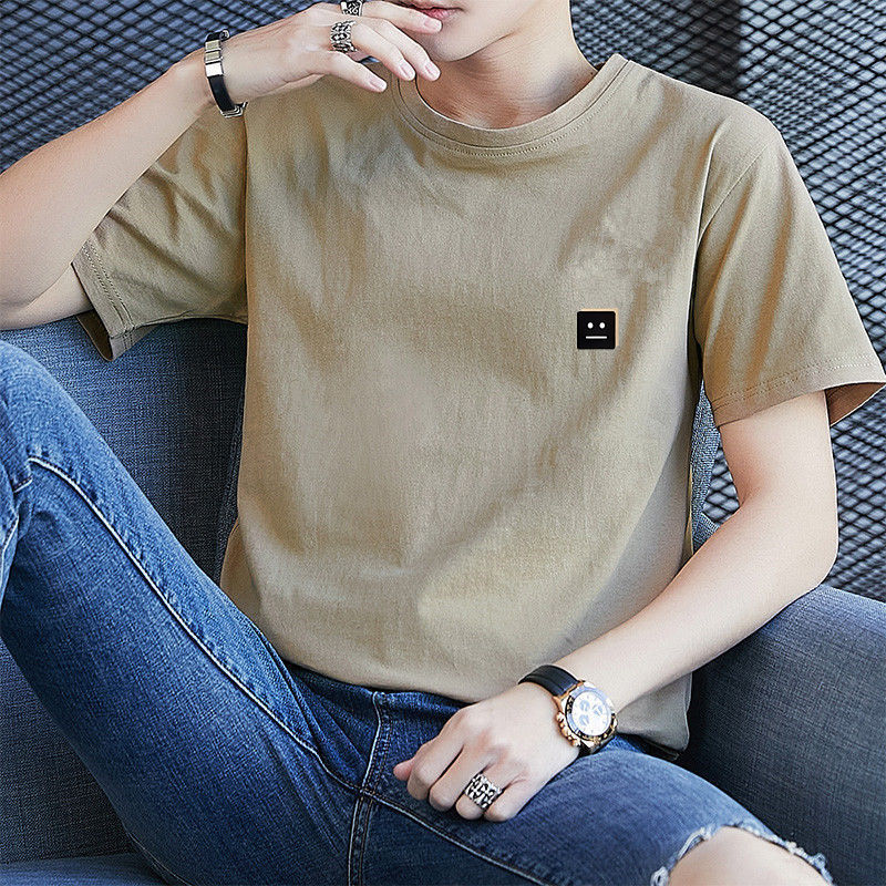 Mens Fashion Young - เสื้อแขนสั้นผู้ชายแฟชั่นลำลองคอกลม, เสื้อยืดแขนครึ่งแขนพิมพ์ลายสำหรับวัยรุ่นฤดูร้อน