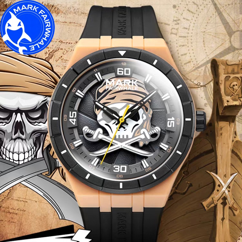 Men'S Fashion Box - MARK FAIRWHALE นาฬิกาสําหรับชาย 5040 เรซิ่นแนวโน้มหมุน Pirate