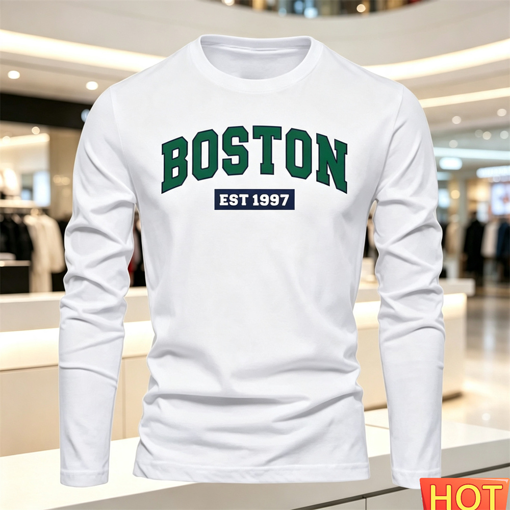 Men'S Fashion Trends 2025 - เสื้อยืดแขนยาวผู้ชายลายตัวอักษร คอกลม เสื้อยืดอเนกประสงค์ แฟชั่นผู้ชายสไตล์ Y2K เสื้อทรงหลวม