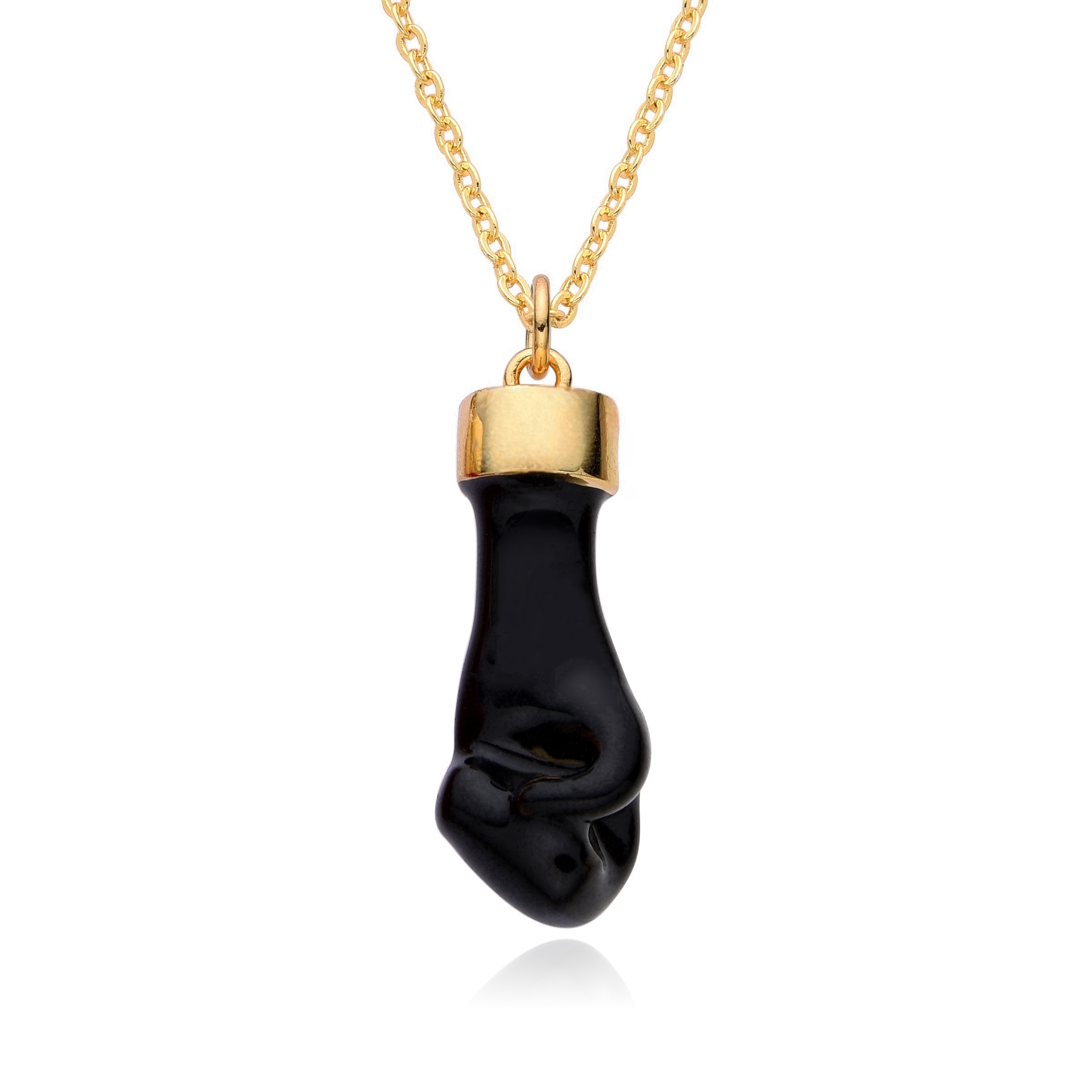 Men'S Fashion Necklaces - Gold Plated เคลือบมวยกําปั้น Figa Hand Charms