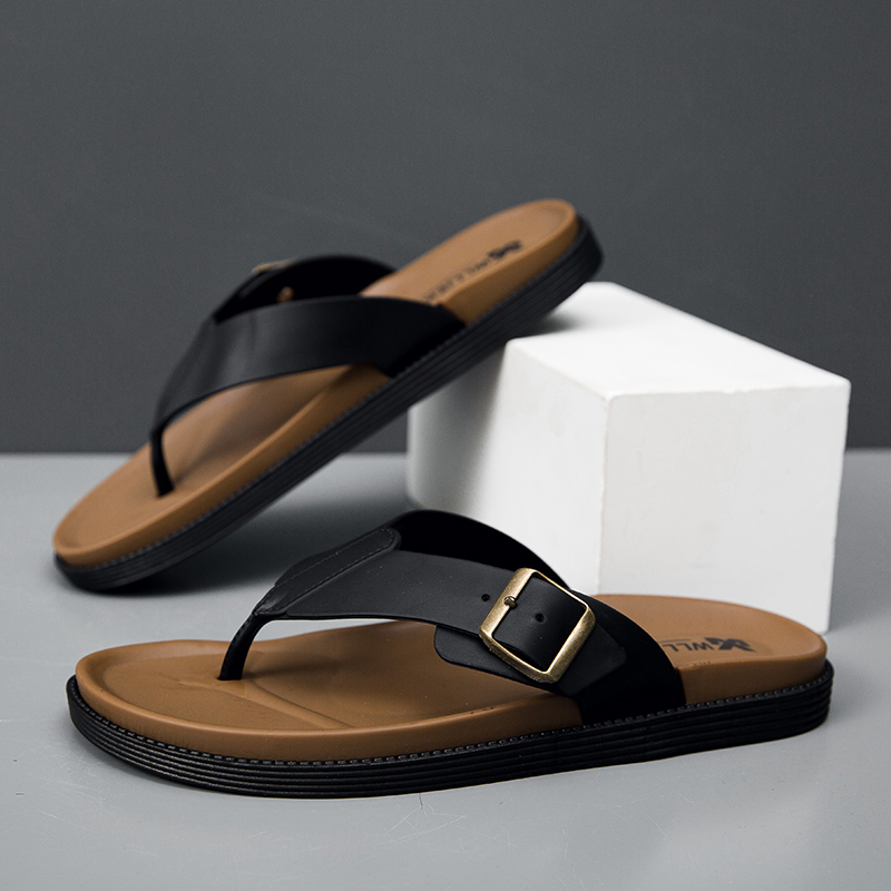 Men Fashion Korean Style - รองเท้าแตะสไตล์เกาหลีแฟชั่นใหม่ปี 2026 สำหรับผู้ชาย รองเท้าแตะลำลองสำหรับฤดูร้อน พร้อมคุณสมบัติกันลื่นและเหมาะสำหรับกิจกรรมกลางแจ้ง