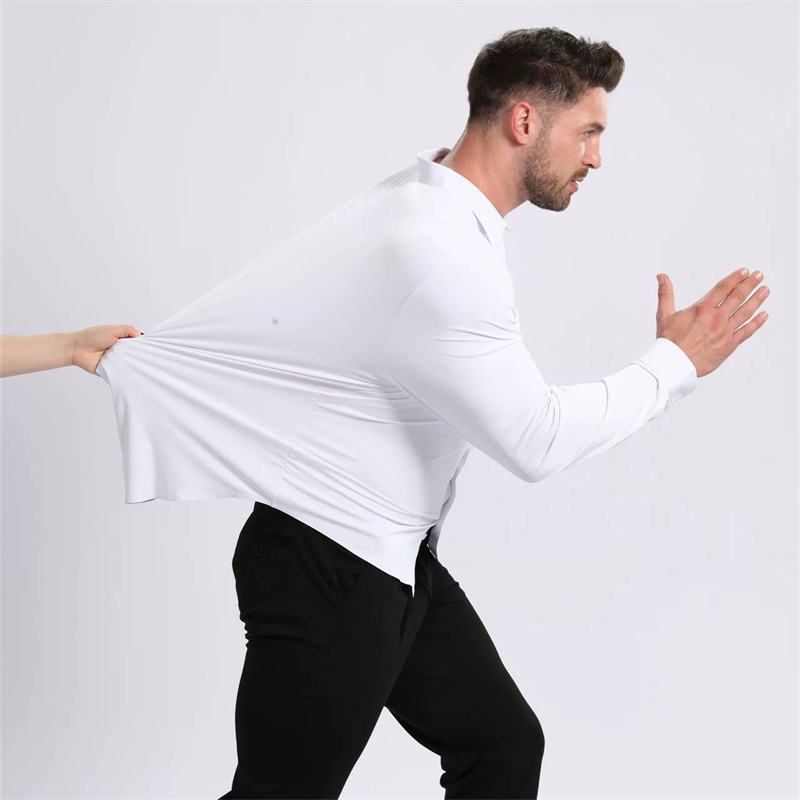 Dress Shirt Non-Iron - เสื้อเชิ้ตแขนยาวผู้ชายหรูหรา ไซส์ US/EU 3XL น้ำหนัก 105