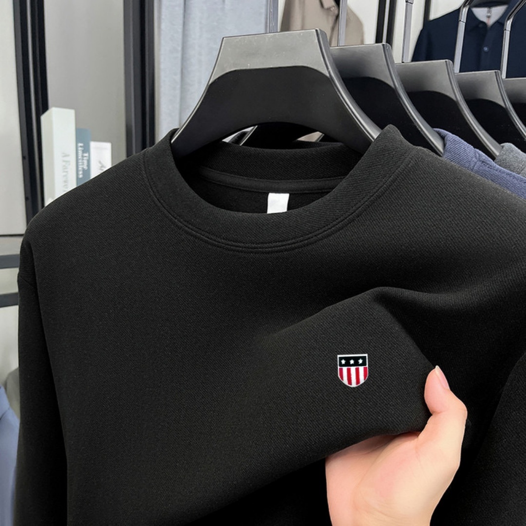 Men'S Fashion Brands - เสื้อยืดแขนยาวคอกลมผู้ชายแบรนด์หรูผ้าฝ้ายเนื้อนุ่ม แฟชั่นฤดูใบไม้ร่วง ปักลาย สไตล์เกาหลี ทรงหลวม เสื้อสเวตเตอร์ลำลอง