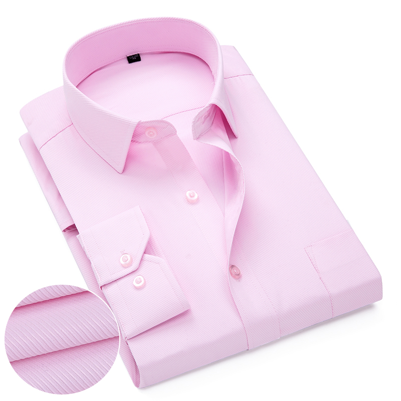 สีชมพูสีขาวสีฟ้าผ้าทวิลล์ผู้ชา - Dress Shirt Non-Iron บทวิจารณ์และราคา