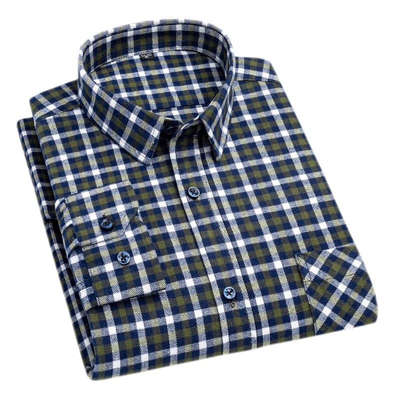 ใหม่ Flannel ลายสก๊อตเสื้อสําห - Dress Shirt Non-Iron บทวิจารณ์และราคา