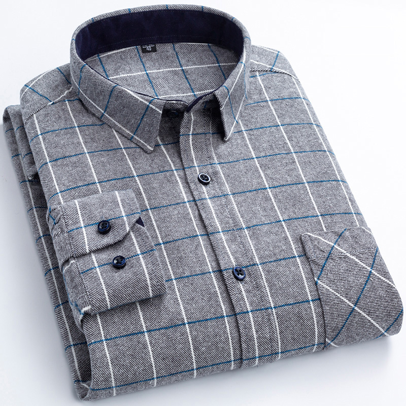 ใหม่ Flannel ลายสก๊อตเสื้อสําห - Dress Shirt Non-Iron บทวิจารณ์และราคา