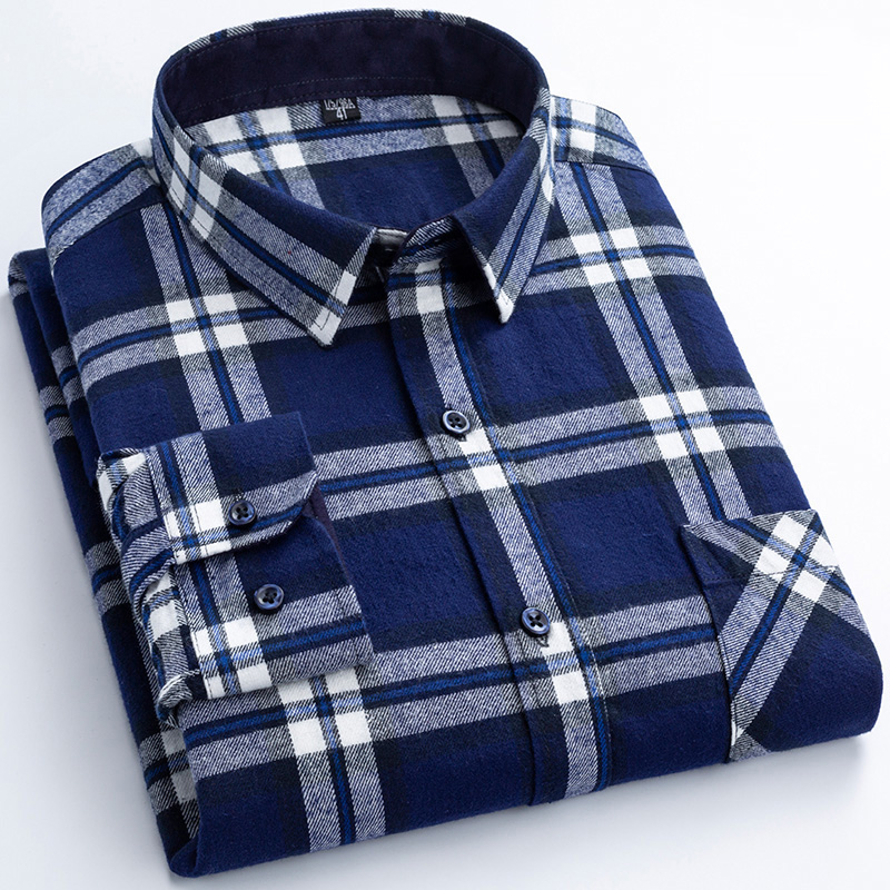 ใหม่ Flannel ลายสก๊อตเสื้อสําห - Dress Shirt Non-Iron บทวิจารณ์และราคา
