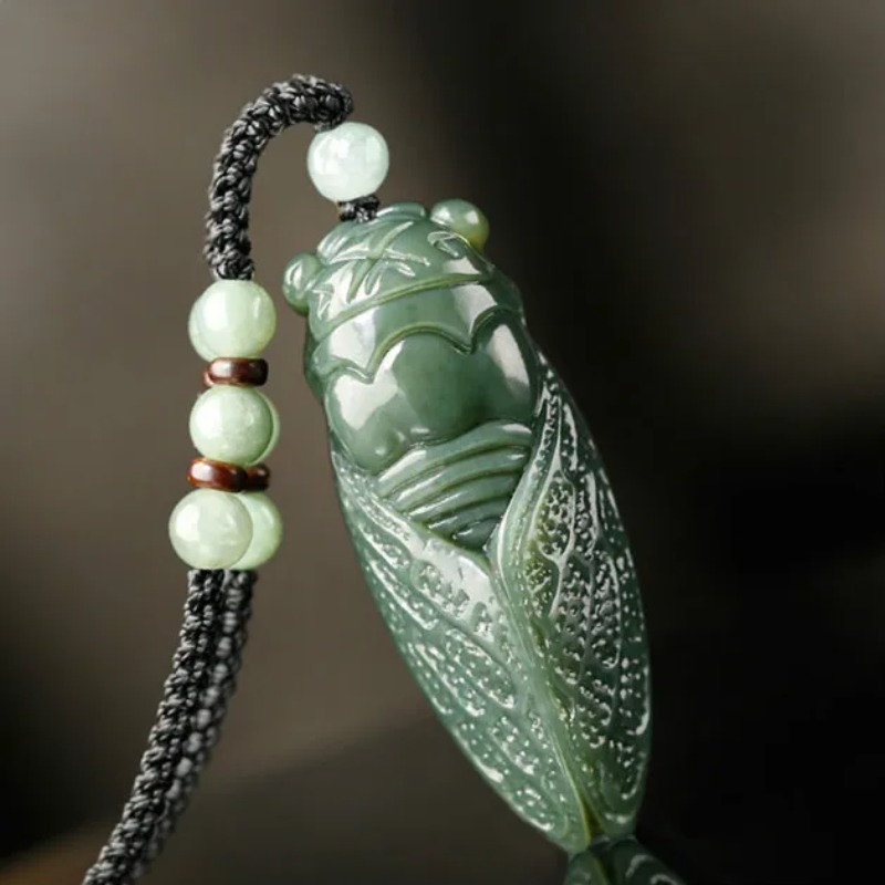 หยกธรรมชาติHetian Cicadaลูกปัด - Men'S Fashion Necklaces บทวิจารณ์และราคา