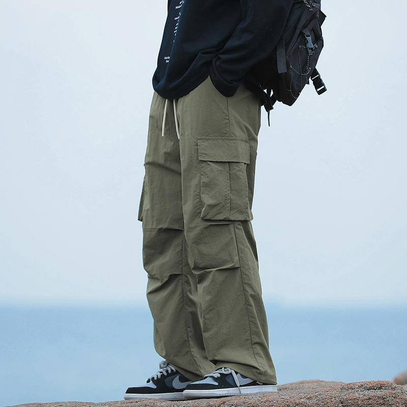 กางเกงคาร์โก้ทรงหลวมสำหรับผู้ช - Men Fashion Korean Style บทวิจารณ์และราคา