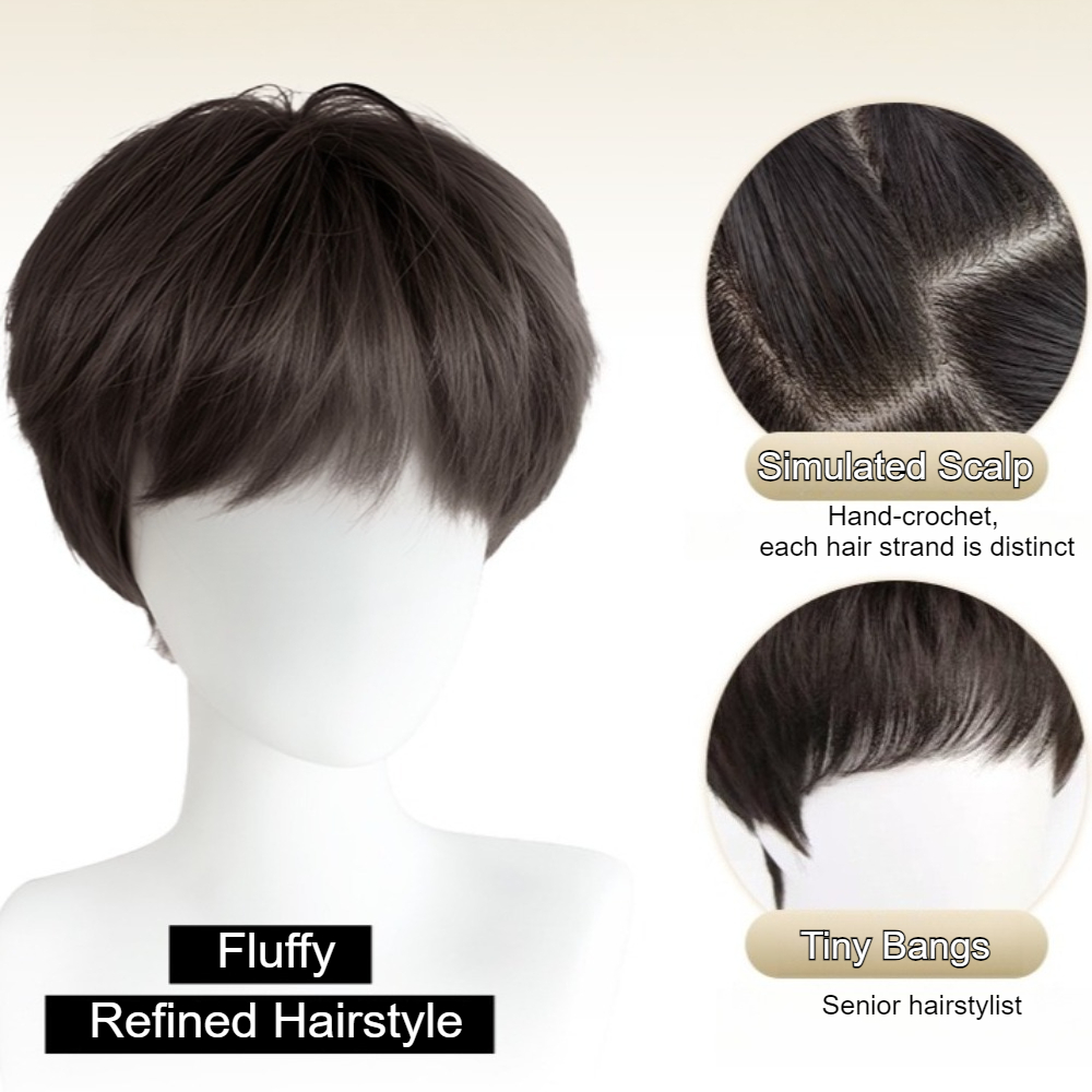 วิกผมตรงสังเคราะห์แฟชั่นสำหรับ - Men Fashion Korean Style บทวิจารณ์และราคา