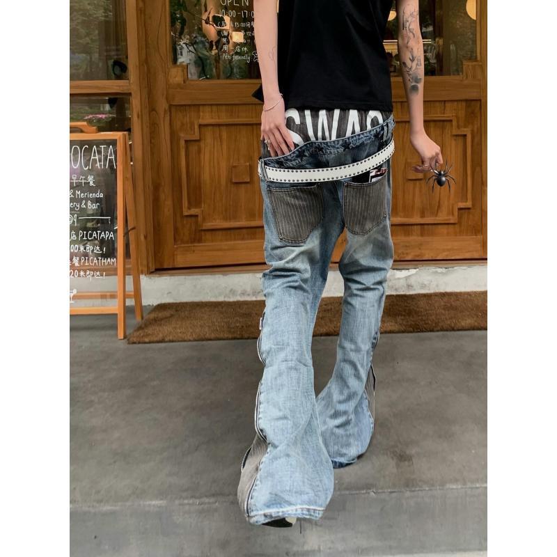 กางเกงยีนส์ผู้ชายลายปะติดสไตล์ - Mens Fashion Young บทวิจารณ์และราคา