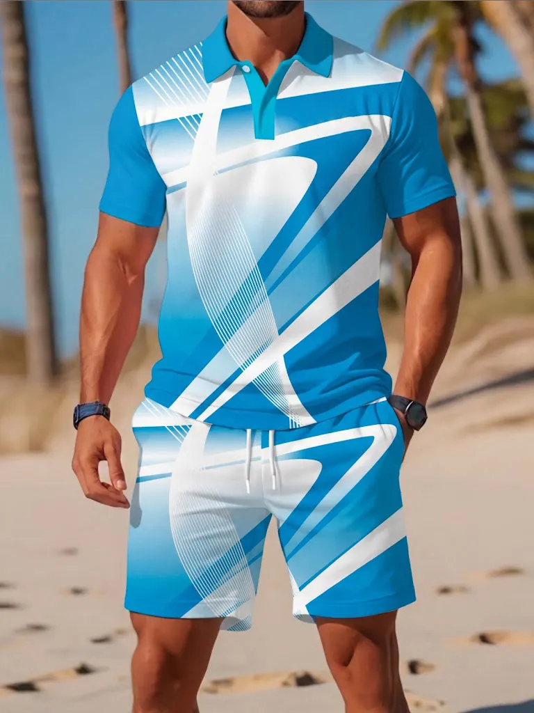 ชุดเสื้อยืดและกางเกงขาสั้นแฟชั - Men'S Fashion Polo บทวิจารณ์และราคา
