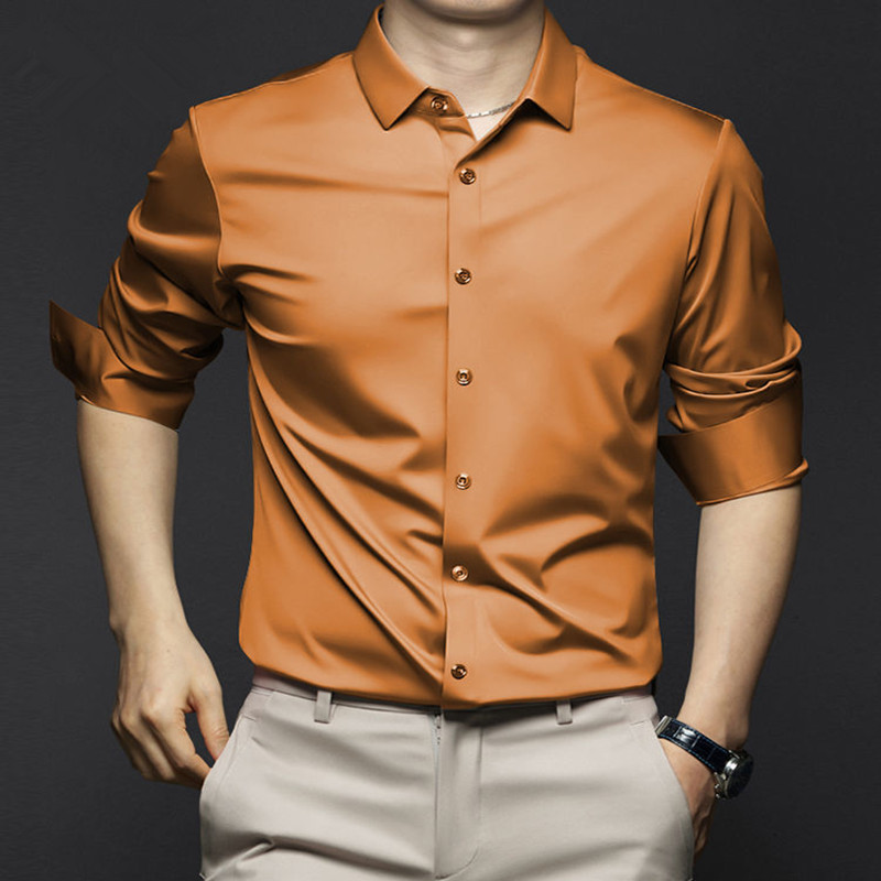 คุณภาพสูงเสื้อแขนยาวผู้ชายหรูห - Dress Shirt Non-Iron บทวิจารณ์และราคา