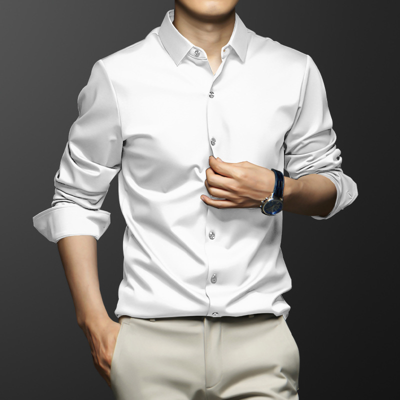 คุณภาพสูงเสื้อแขนยาวผู้ชายหรูห - Dress Shirt Non-Iron บทวิจารณ์และราคา