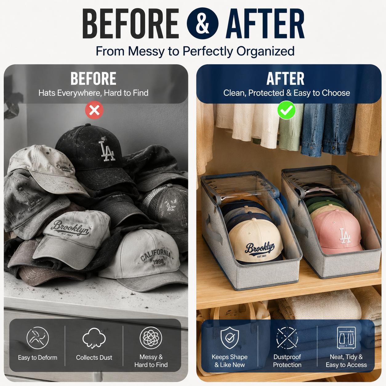 กระเป๋าเก็บหมวกเบสบอลพร้อมหน้า - Trucker Hat Cap บทวิจารณ์และราคา