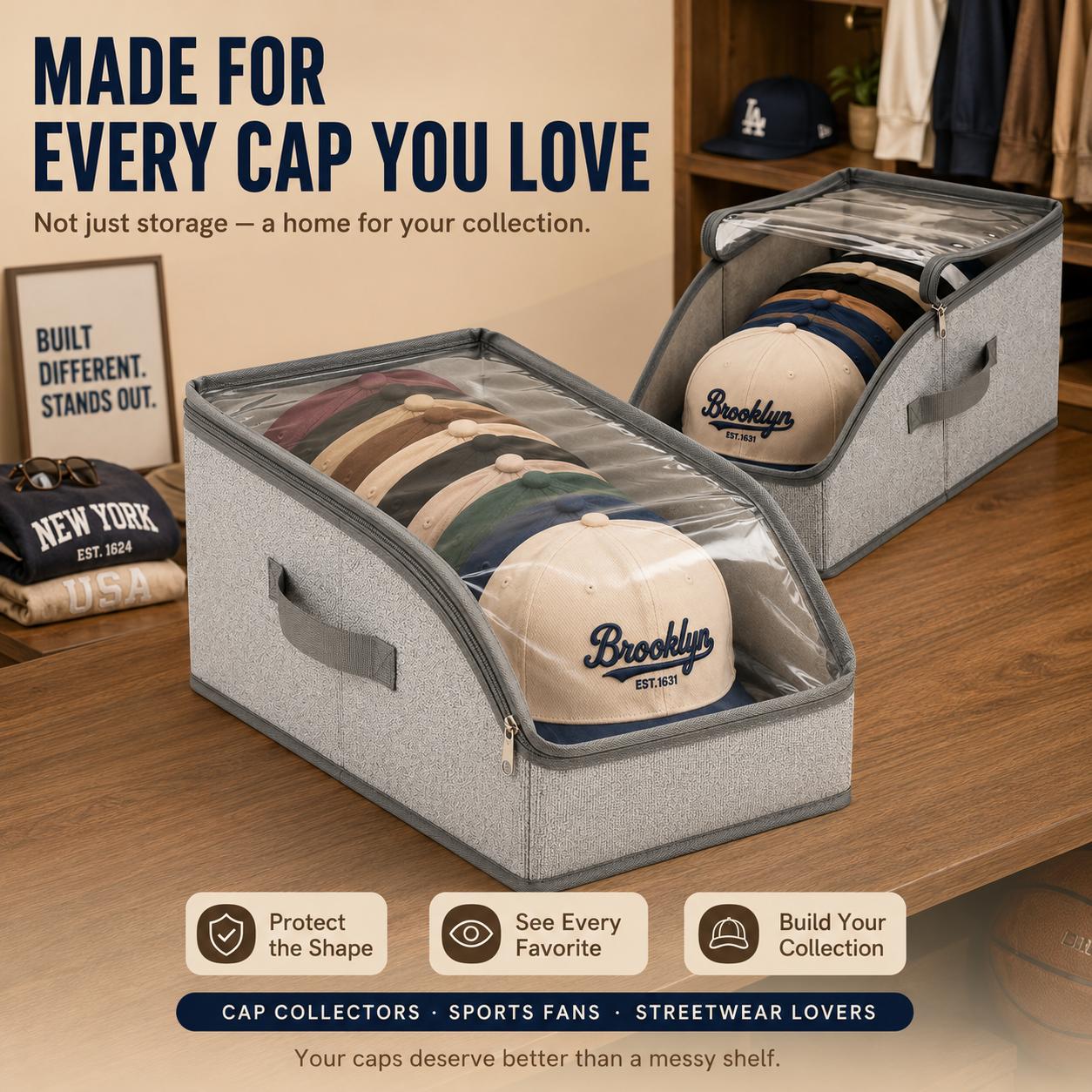 กระเป๋าเก็บหมวกเบสบอลพร้อมหน้า - Trucker Hat Cap บทวิจารณ์และราคา